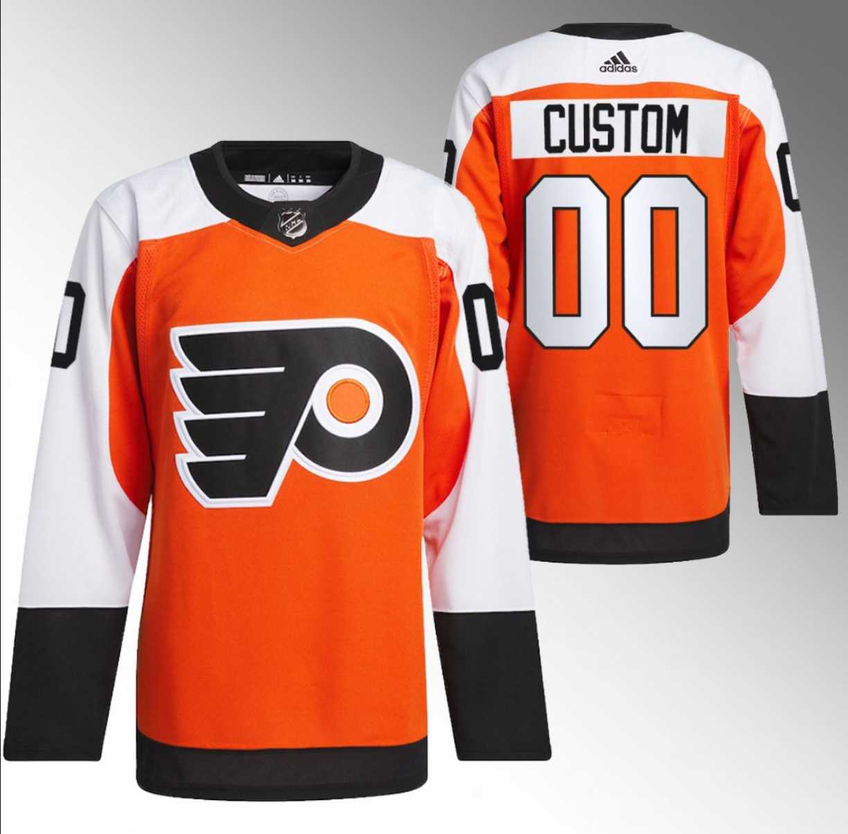 Men's Philadelphia Flyers Custom 2023-24 Orange Stitched Jersey-0